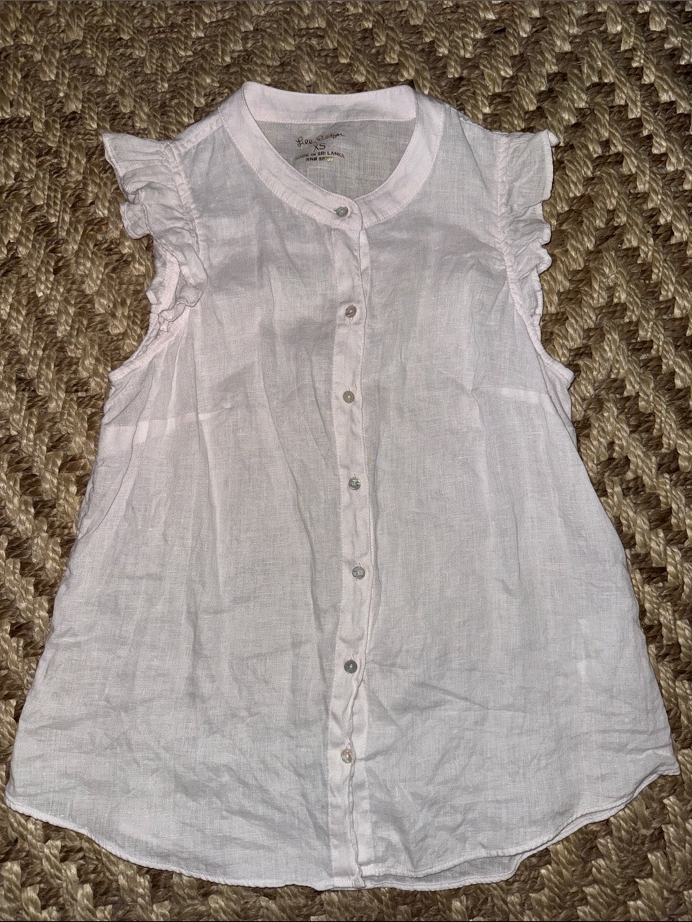 Lilly Pulitzer Lightweight Button-Front Ruffle Sleeve Blouse XS